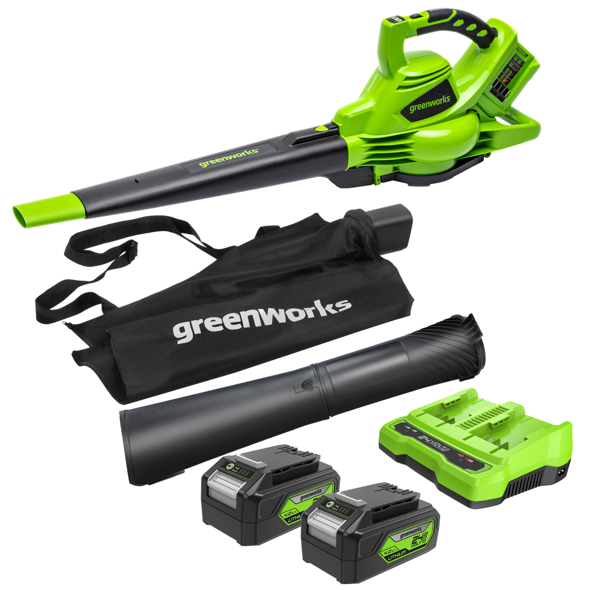 POWERALL 48V (24V x 2) Leaf Blower / Vacuum 322 km/h - 2x 4Ah Battery