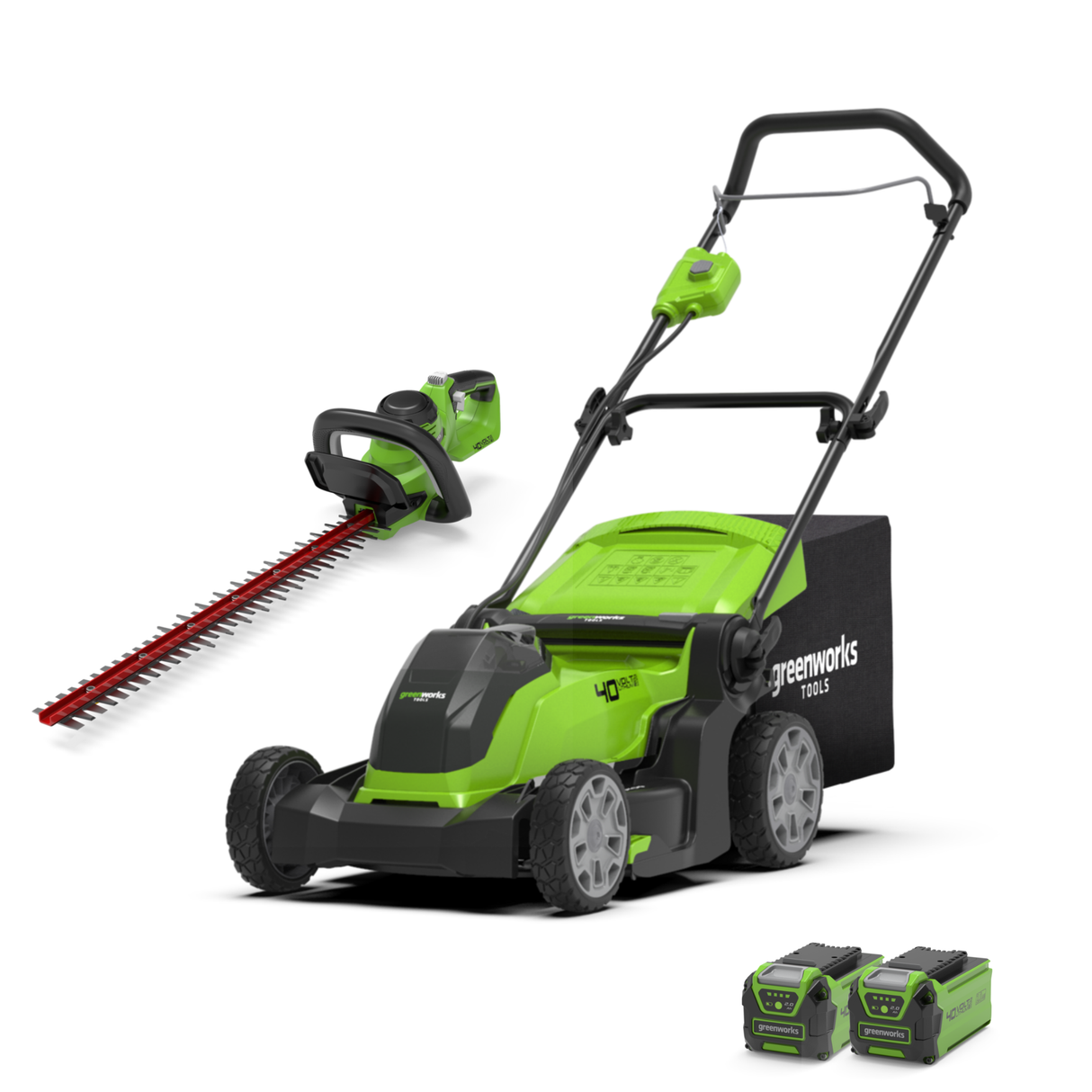 40V Lawn Mower 41cm + Hedge Trimmer 61cm Set