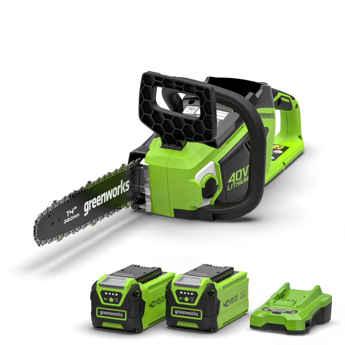 40V Chainsaw 35cm - 2x 2Ah Battery