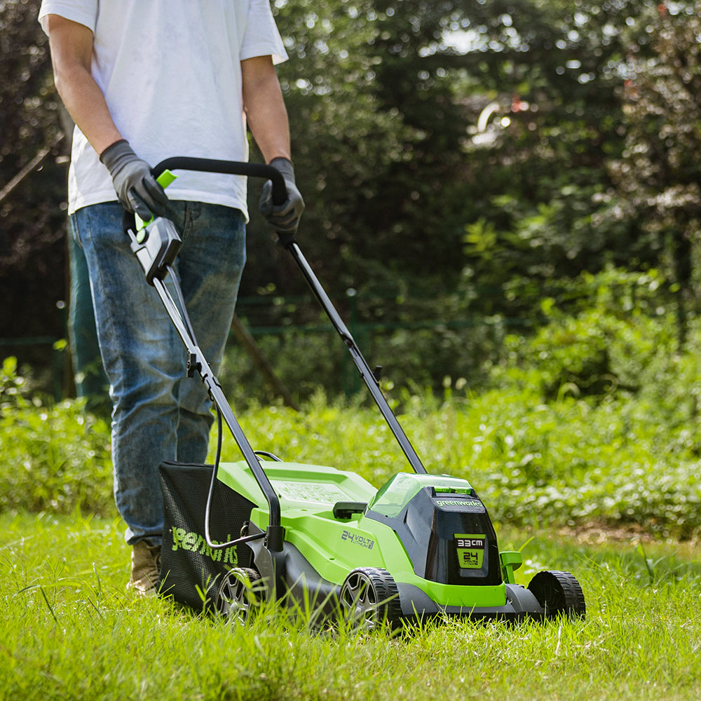 POWERALL 24V Lawn Mower 33cm + Grass Trimmer 25cm Set