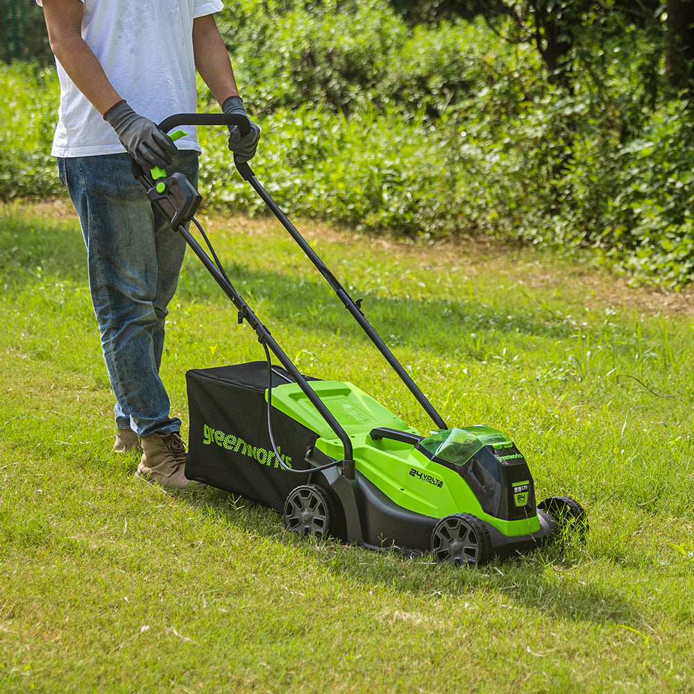 POWERALL 24V Lawn Mower 33cm + Grass Trimmer 25cm Set