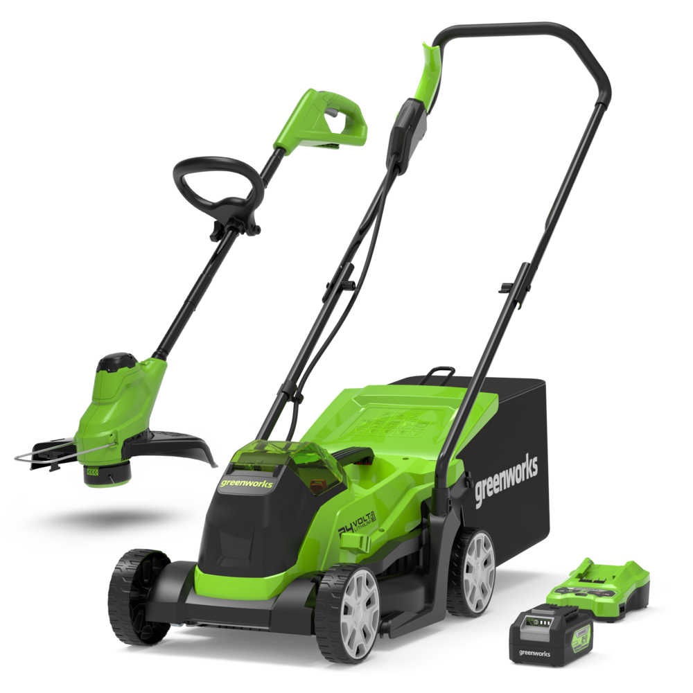 POWERALL 24V Lawn Mower 33cm + Grass Trimmer 25cm Set