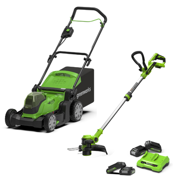 24V+24V Lawn Mower 41cm + Grass Trimmer 30cm Set