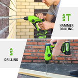 POWERALL 24V Hammer Drill 1.2J - 2Ah Battery