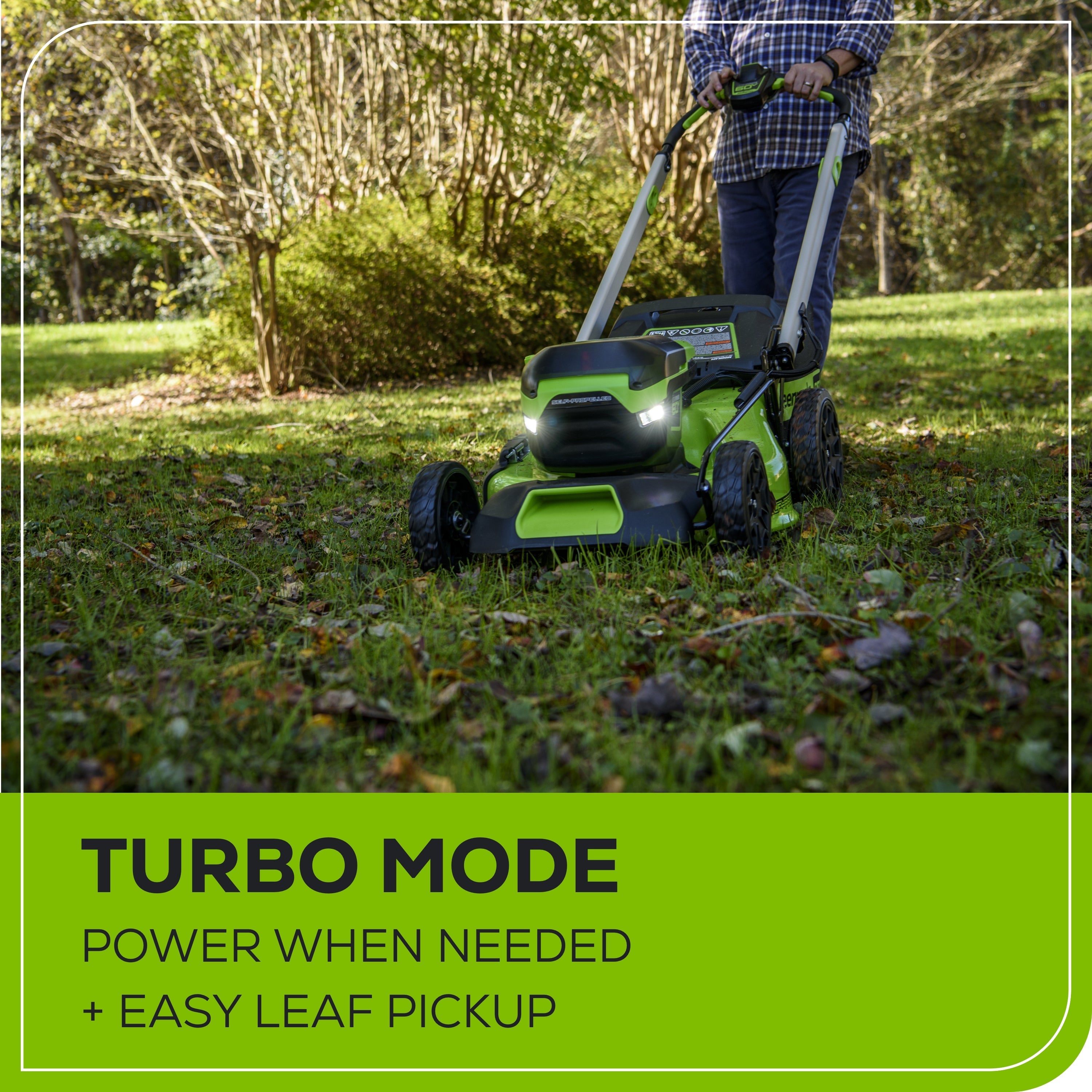 60V 21 Self Propelled Lawn Mower 2 4.0 Ah Batteries Greenworks Tools