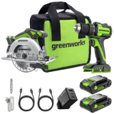 POWERALL 24V Drill Driver + Circular Saw Set - 2x 2Ah Batteries