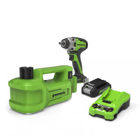 POWERALL 24V Tyre Change Set - Jack + Impact Wrench 400Nm