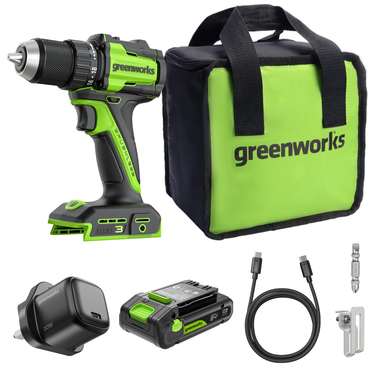 POWERALL 24V Drill Driver 45Nm - 2Ah Battery