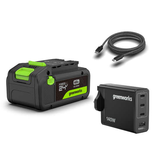 POWERALL 24V Starter Kit 4Ah USB-C Battery + 140W Charger