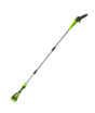 A green and black 40V cordless pole saw with a 20cm blade.