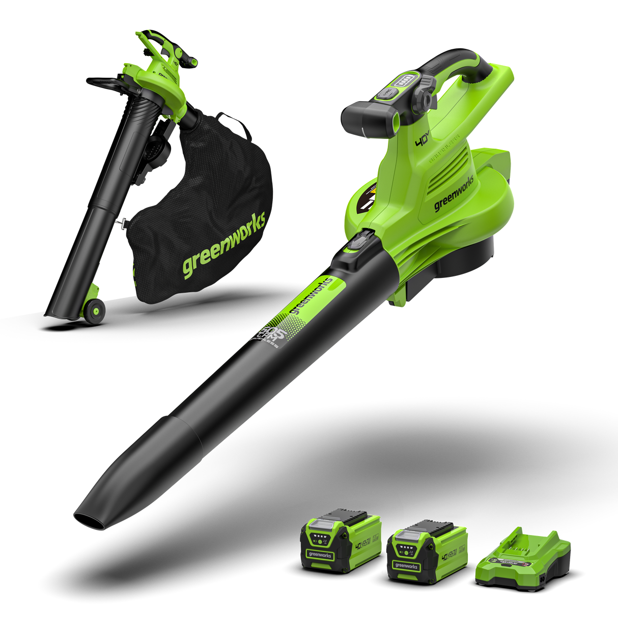 40V Leaf Blower / Vacuum 370 km/h - 2x 2Ah Battery