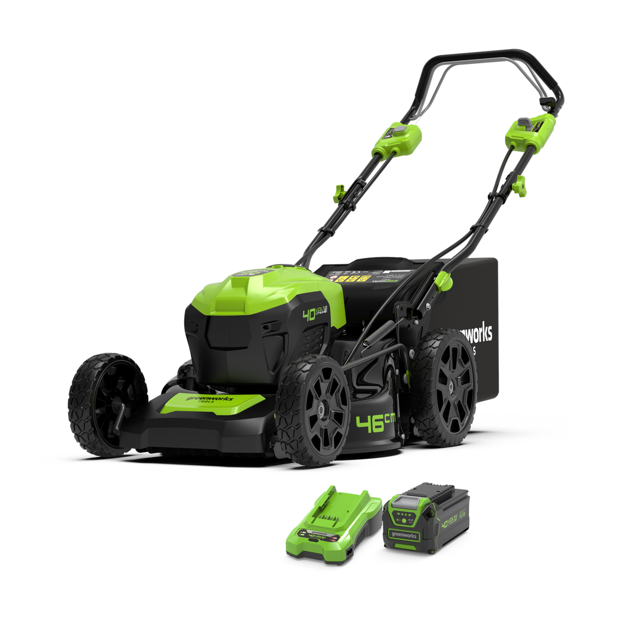 40V Lawn Mower 46cm Self-Propelled - 4Ah Battery