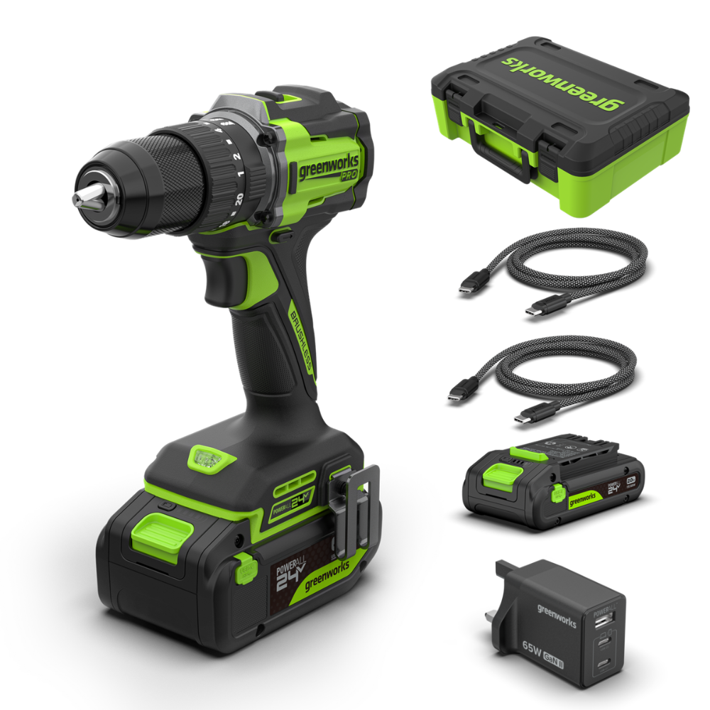 POWERALL 24V PRO Hammer Drill 60Nm - 2 Batteries