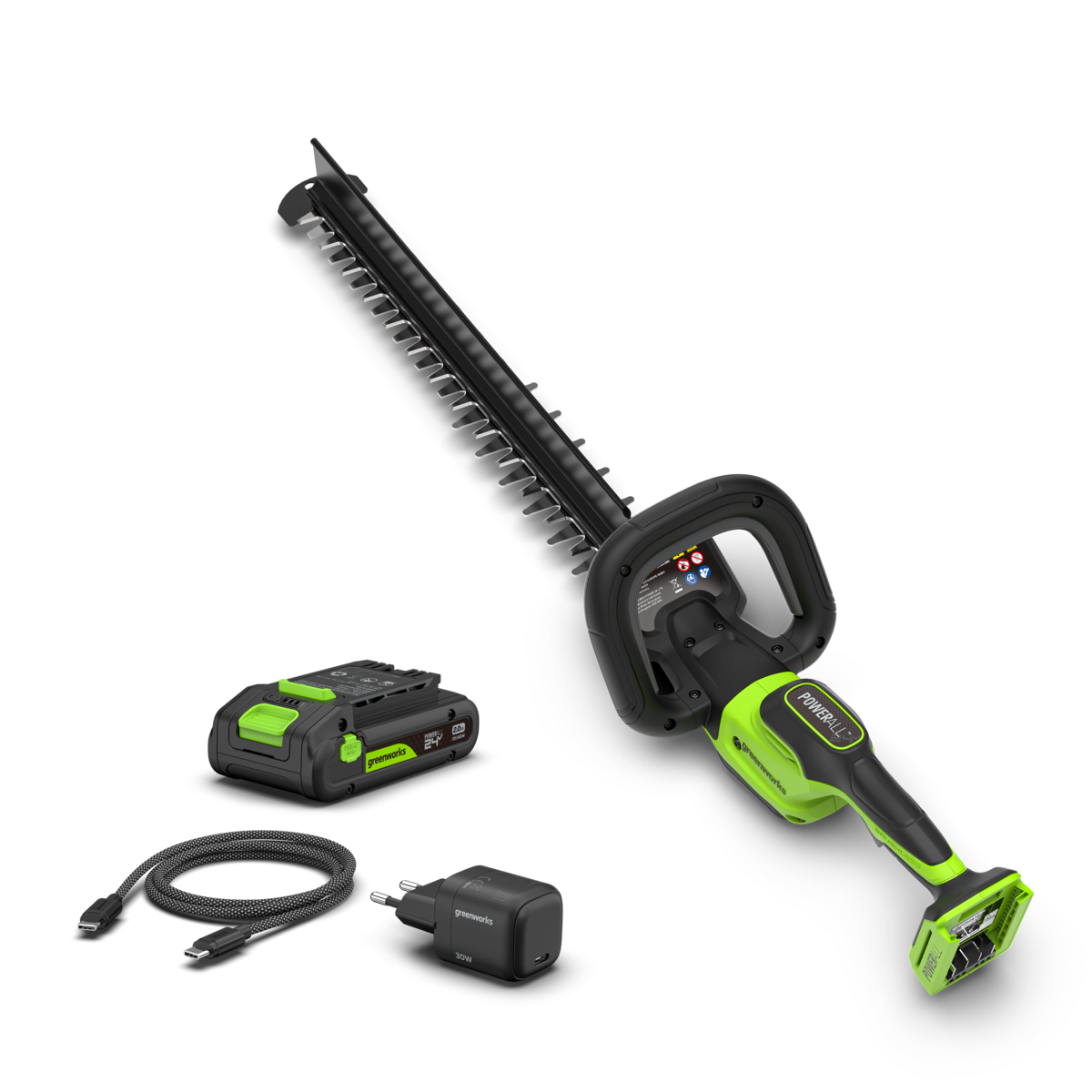 POWERALL 24V Hedge Trimmer 51cm Gen. II - 2Ah Battery