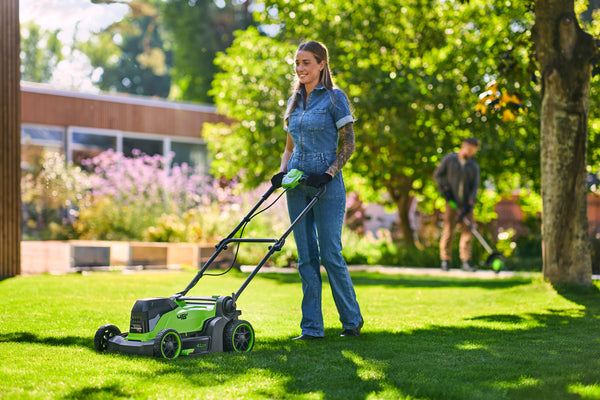 POWERALL 48V (24V x 2) Lawn Mower 41cm + 24V Grass Trimmer 25cm + 24V Pistol Blower 209 km/h Set