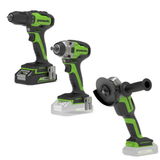 POWERALL 24V Drill + Impact Wrench + Angle Grinder Set