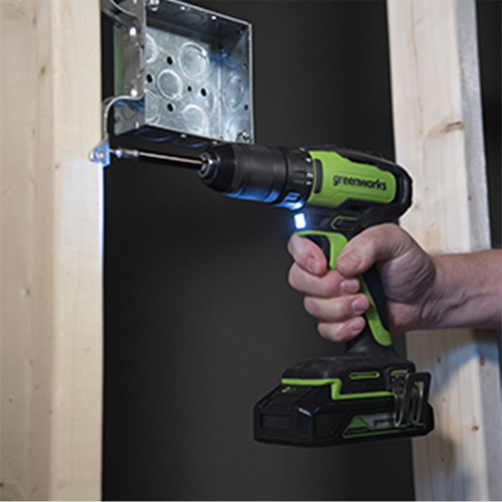 Greenworks Kit de taladro/destornillador compacto sin escobillas de